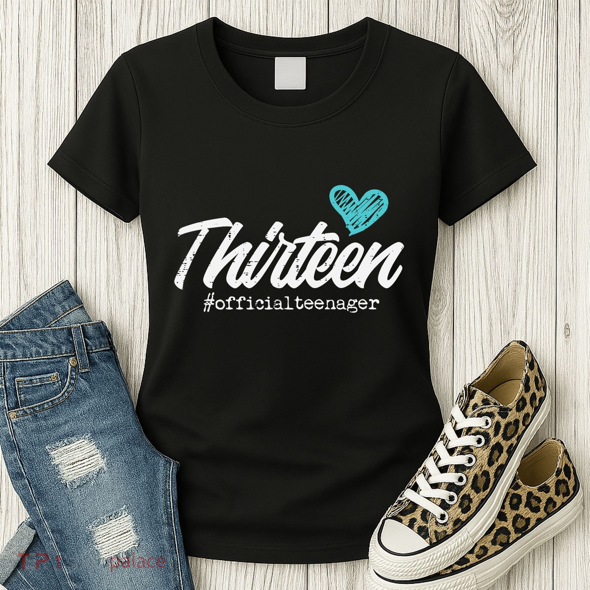 Thirteen Teenager Heart Cute 13th Birthday Women's T-Shirt