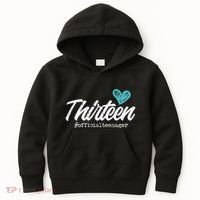 Thirteen Teenager Heart Cute 13th Birthday Kids Hoodie thumb 0
