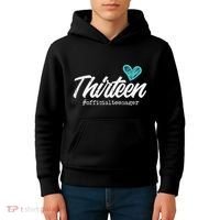 Thirteen Teenager Heart Cute 13th Birthday Kids Hoodie thumb 4