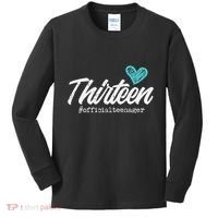 Thirteen Teenager Heart Cute 13th Birthday Kids Long Sleeve Shirt thumb 0