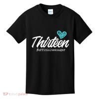 Thirteen Teenager Heart Cute 13th Birthday Kids T-Shirt thumb 0