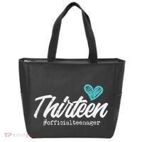 Thirteen Teenager Heart Cute 13th Birthday Tote Bag thumb 0