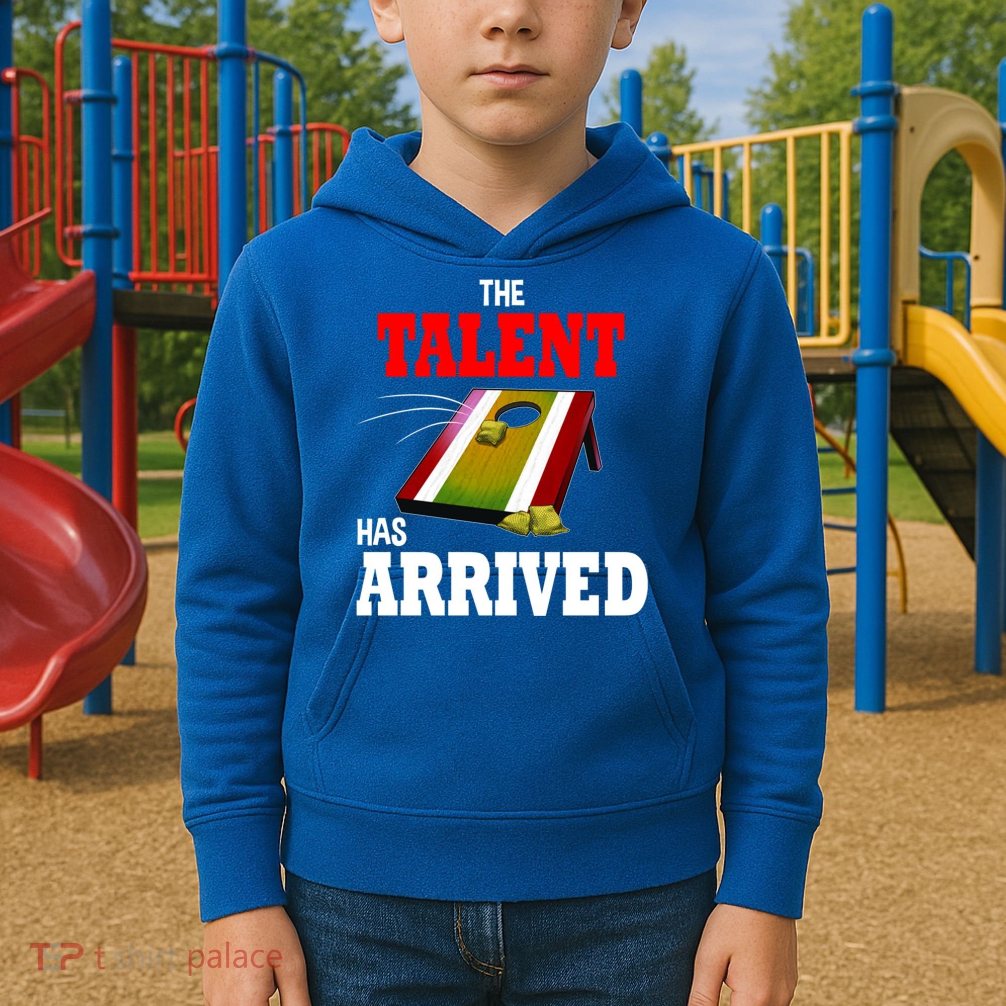 The Talent Has Arrived Cornhole Player Papa Grandpa Gift Kids Hoodie