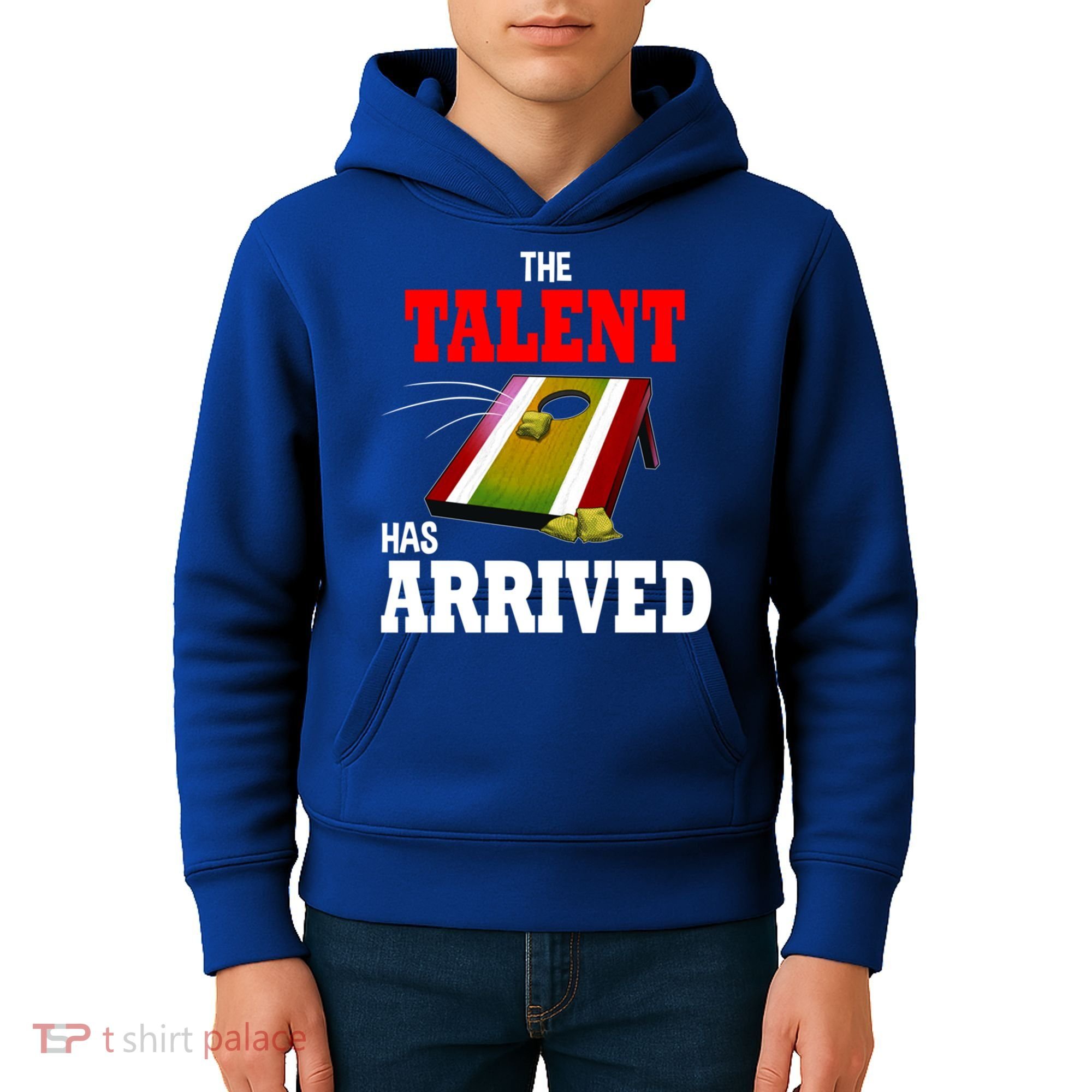 The Talent Has Arrived Cornhole Player Papa Grandpa Gift Kids Hoodie