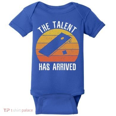 The Talent Has Arrived Funny Cornhole Player Vintage Gift Baby Bodysuit