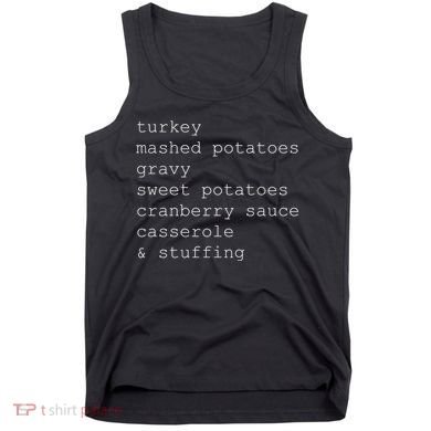 Turkey Thanksgiving Holiday Food Guide Tank Top