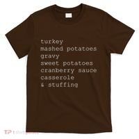 Turkey Thanksgiving Holiday Food Guide T-Shirt thumb 0