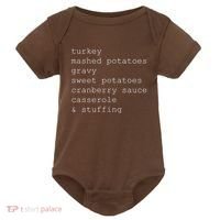 Turkey Thanksgiving Holiday Food Guide Baby Bodysuit thumb 0