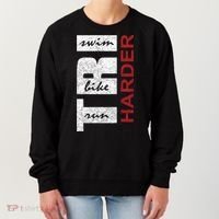 Triathletes Tri Harder Swim Bike Run Triathlon Inspired Cool Gift Women's Sweatshirt thumb 0