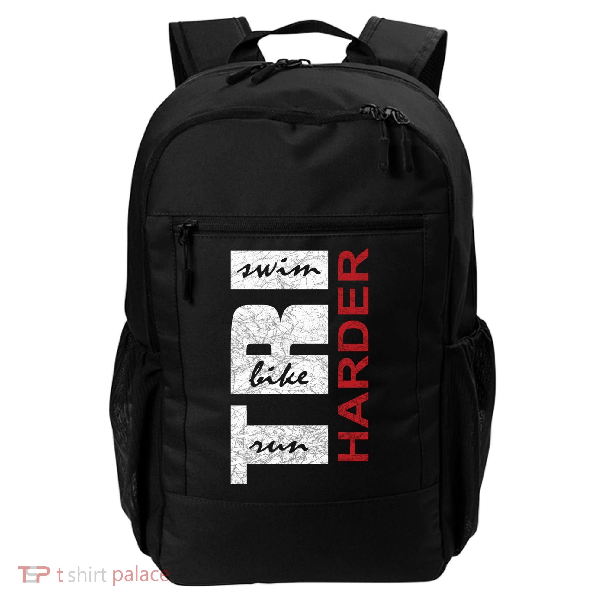 Triathletes Tri Harder Swim Bike Run Triathlon Inspired Cool Gift Backpack