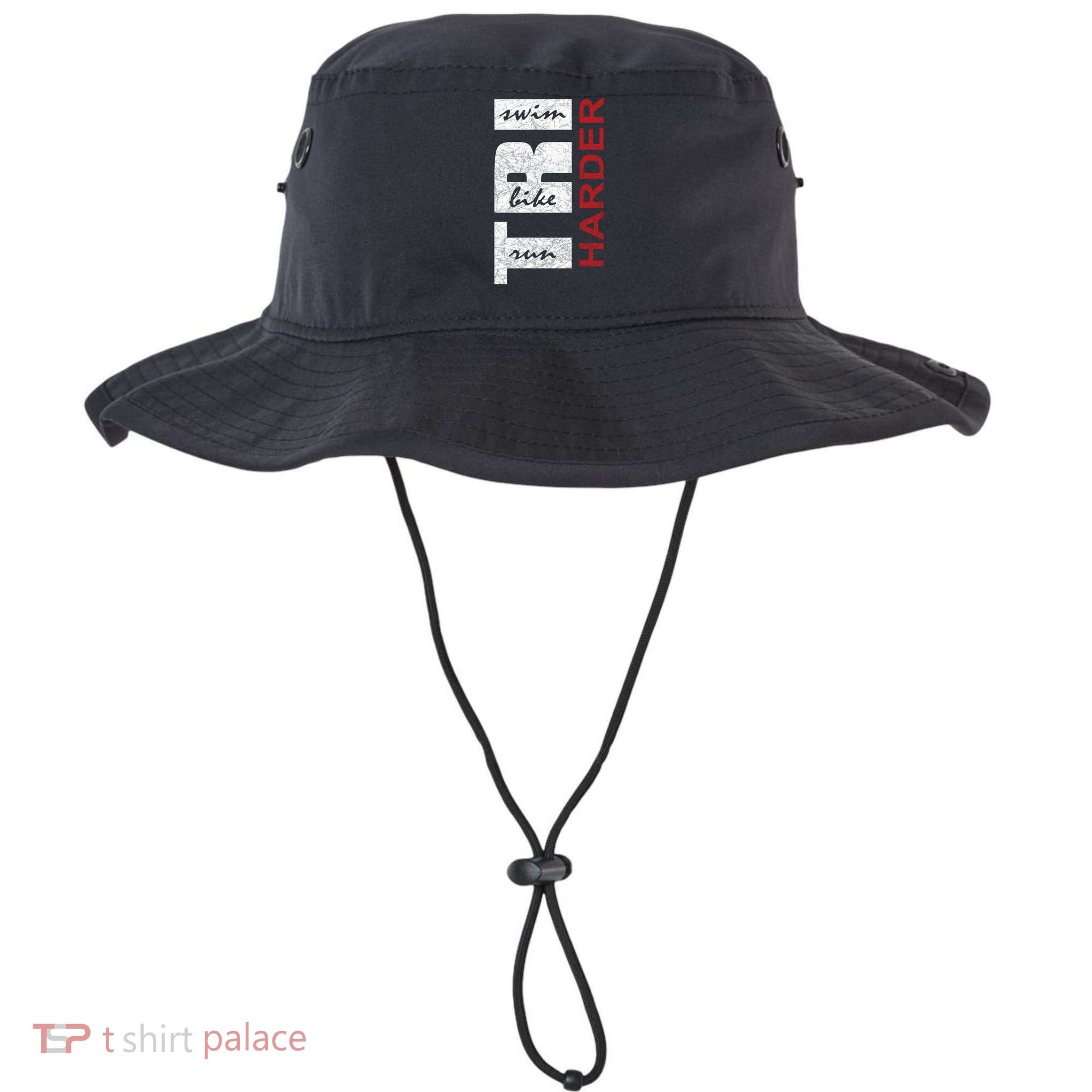 Triathletes Tri Harder Swim Bike Run Triathlon Inspired Cool Gift Bucket Hat