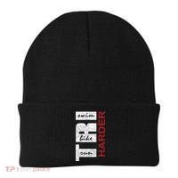Triathletes Tri Harder Swim Bike Run Triathlon Inspired Cool Gift Beanie thumb 0