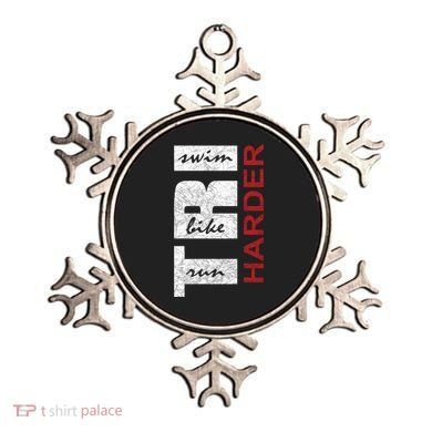Triathletes Tri Harder Swim Bike Run Triathlon Inspired Cool Gift Ornament