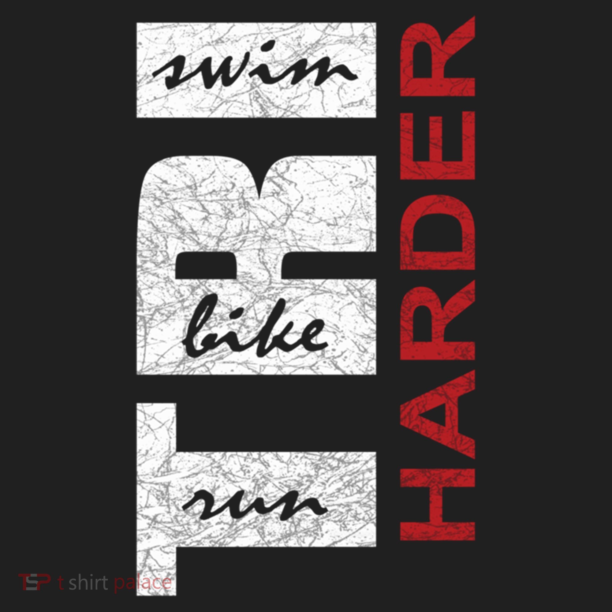 Triathletes Tri Harder Swim Bike Run Triathlon Inspired Cool Gift Golf Towel