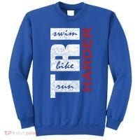 Triathletes Tri Harder Swim Bike Run Triathlon Inspired Cool Gift Sweatshirt thumb 0