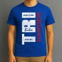 Triathletes Tri Harder Swim Bike Run Triathlon Inspired Cool Gift T-Shirt thumb 3