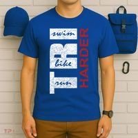 Triathletes Tri Harder Swim Bike Run Triathlon Inspired Cool Gift T-Shirt thumb 6
