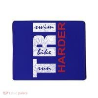 Triathletes Tri Harder Swim Bike Run Triathlon Inspired Cool Gift Mousepad thumb 0