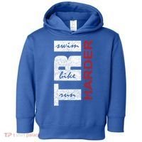 Triathletes Tri Harder Swim Bike Run Triathlon Inspired Cool Gift Toddler Hoodie thumb 0