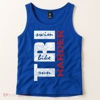 Triathletes Tri Harder Swim Bike Run Triathlon Inspired Cool Gift Tank Top thumb 2