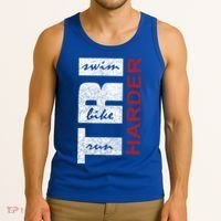 Triathletes Tri Harder Swim Bike Run Triathlon Inspired Cool Gift Tank Top thumb 3