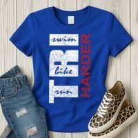 Triathletes Tri Harder Swim Bike Run Triathlon Inspired Cool Gift Women's T-Shirt thumb 3