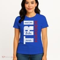 Triathletes Tri Harder Swim Bike Run Triathlon Inspired Cool Gift Women's T-Shirt thumb 4