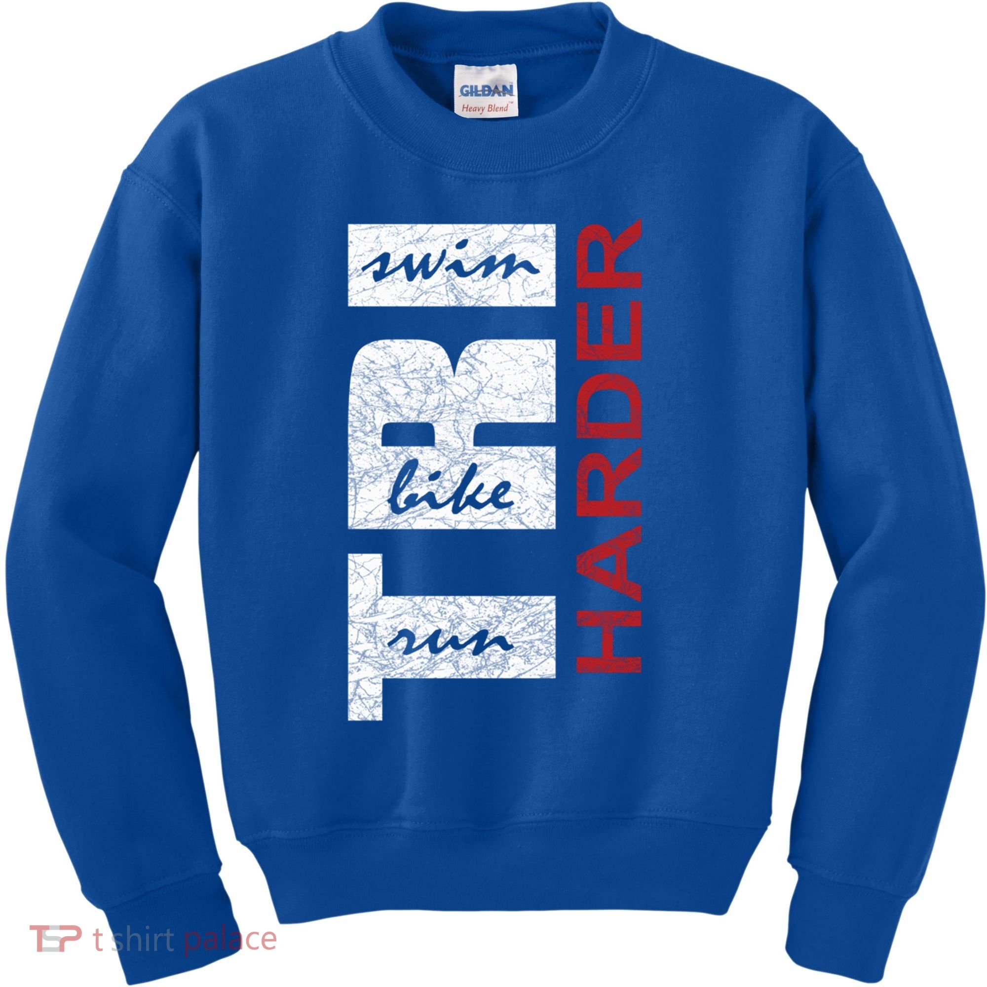 Triathletes Tri Harder Swim Bike Run Triathlon Inspired Cool Gift Kids Sweatshirt