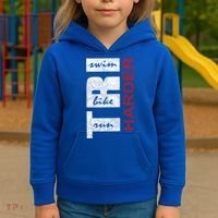 Triathletes Tri Harder Swim Bike Run Triathlon Inspired Cool Gift Kids Hoodie thumb 3