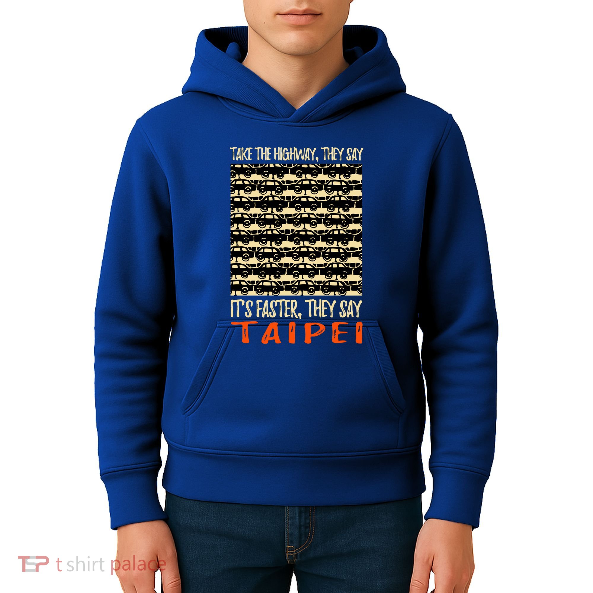 Take The Highway Taipei Funny Taiwan Humor Traveler Traffic Meaningful Gift Kids Hoodie