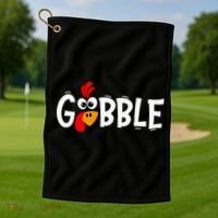 Turkey Trot Hilarious Thanksgiving Gathering Golf Towel thumb 1