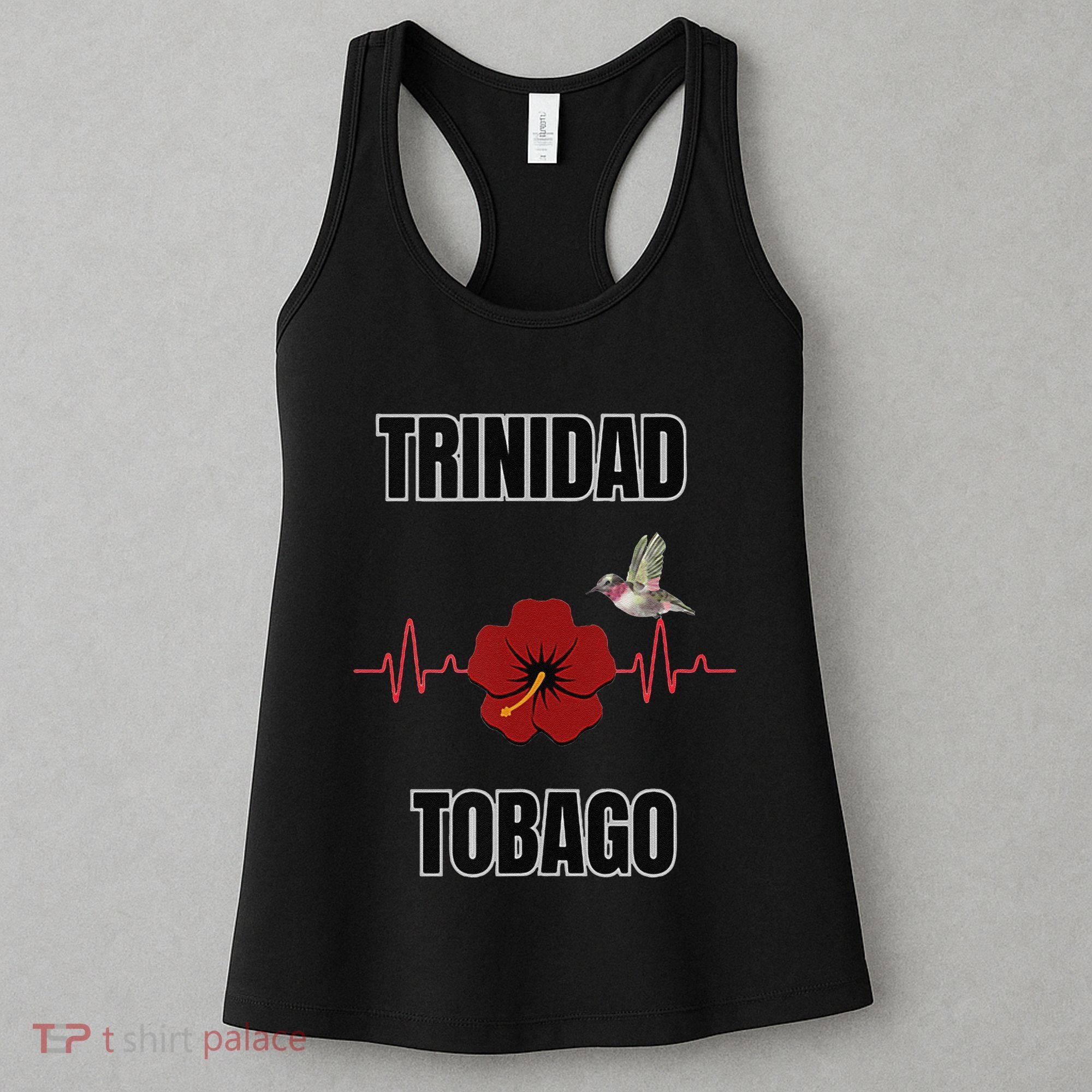 Trinidad Tobago Heartbeat Hibiscus Women's Tank Top