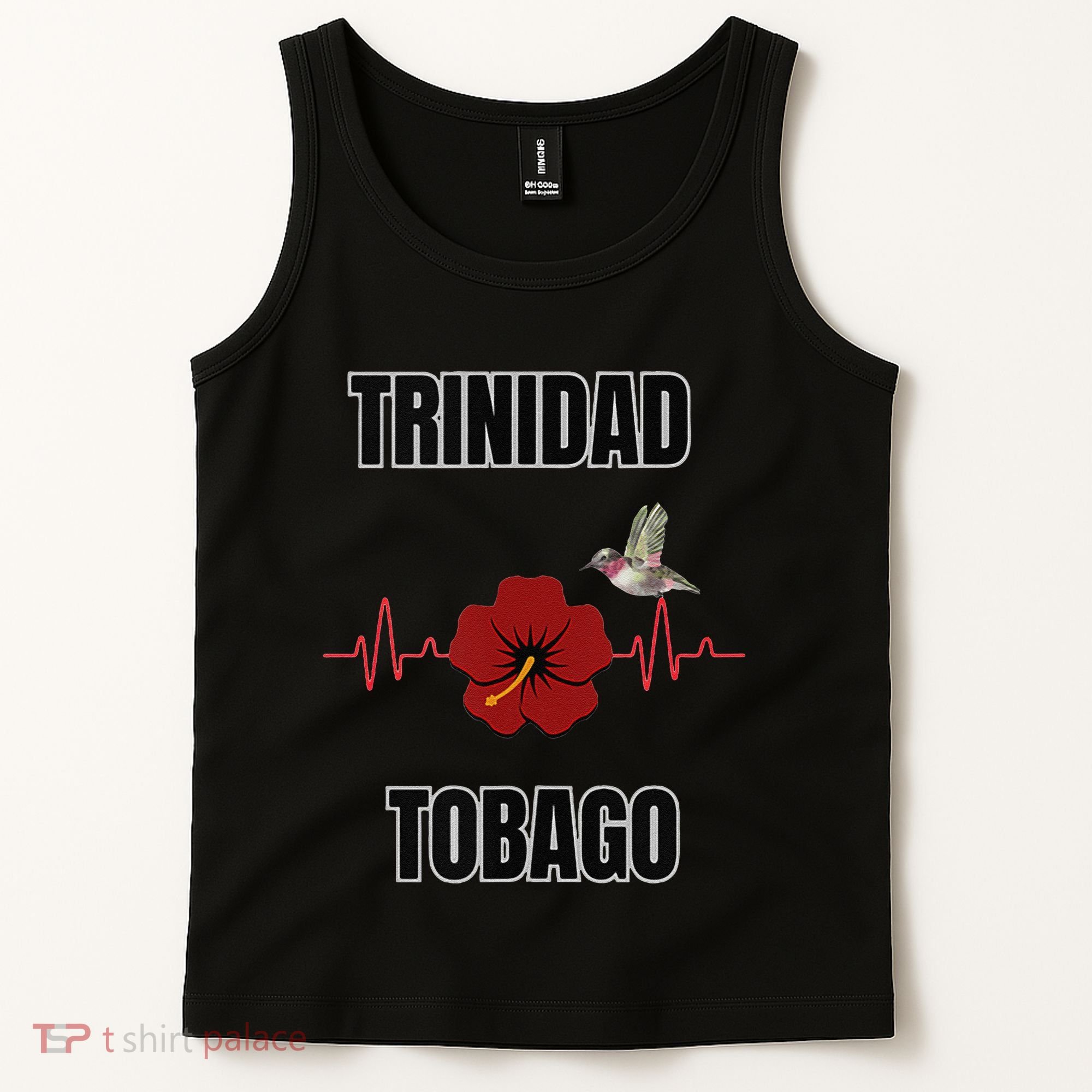 Trinidad Tobago Heartbeat Hibiscus Tank Top
