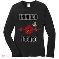 Trinidad Tobago Heartbeat Hibiscus Women's Long Sleeve Shirt thumb 0