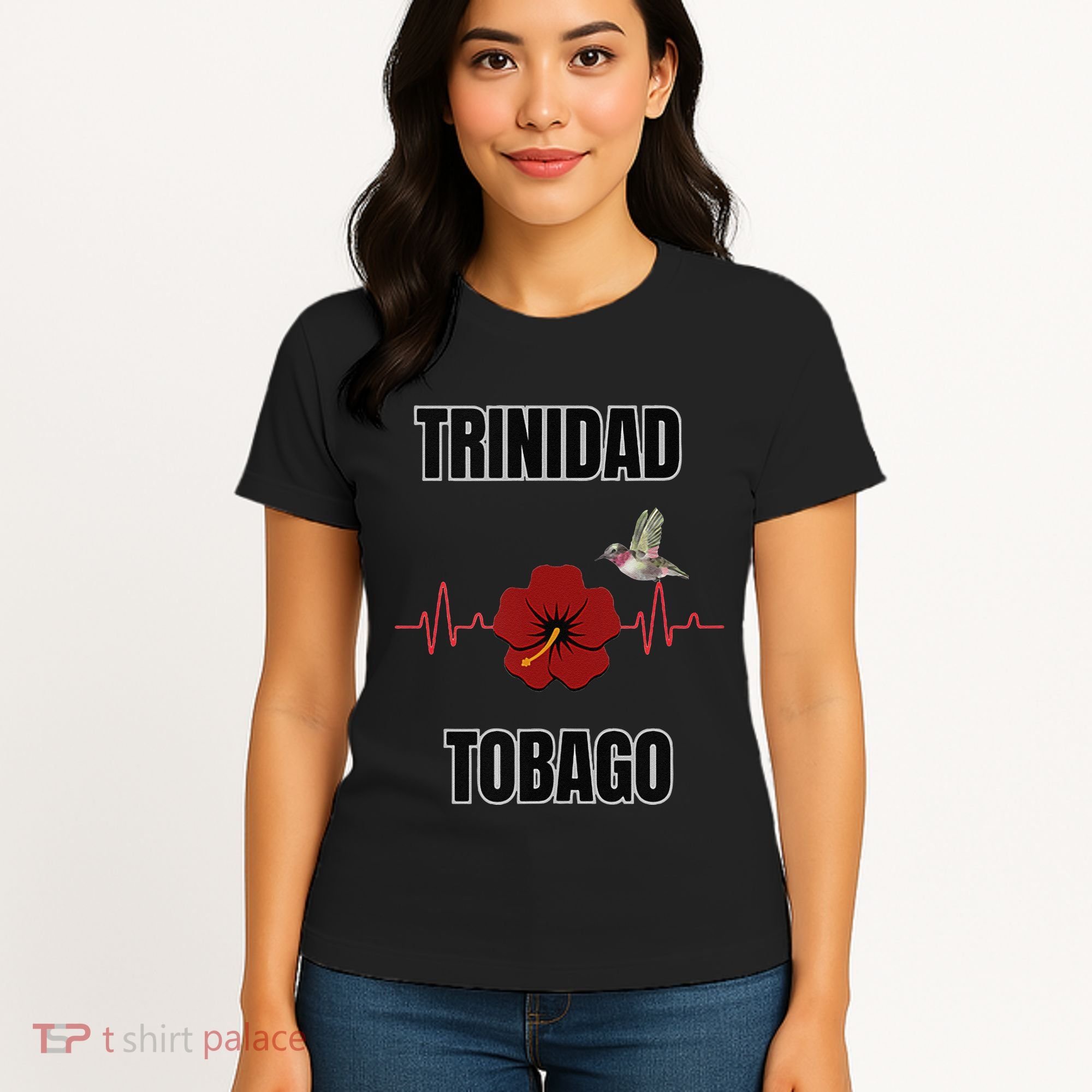 Trinidad Tobago Heartbeat Hibiscus Women's T-Shirt