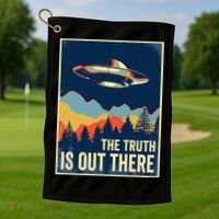 The Truth Is Out There Area 51 Alien UFO Golf Towel thumb 1