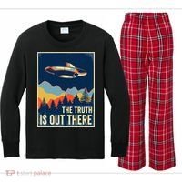 The Truth Is Out There Area 51 Alien UFO Kids Long Sleeve Plaid Pajama Set thumb 0