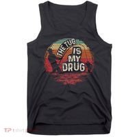 The Tug Is My Drug Funny Fishing Tank Top thumb 0