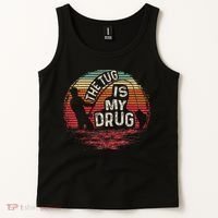 The Tug Is My Drug Funny Fishing Tank Top thumb 2