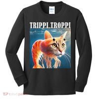 Trippi Troppi - Italian Brainrot Meme Funny Kids Long Sleeve Shirt thumb 0