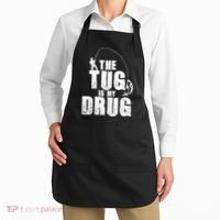 The Tug Is My Drug Fishing Shirt Fisherman Gift Apron thumb 2