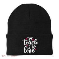 To Teach Is To Love Teacher Appreciation & Valentines Day Beanie thumb 0