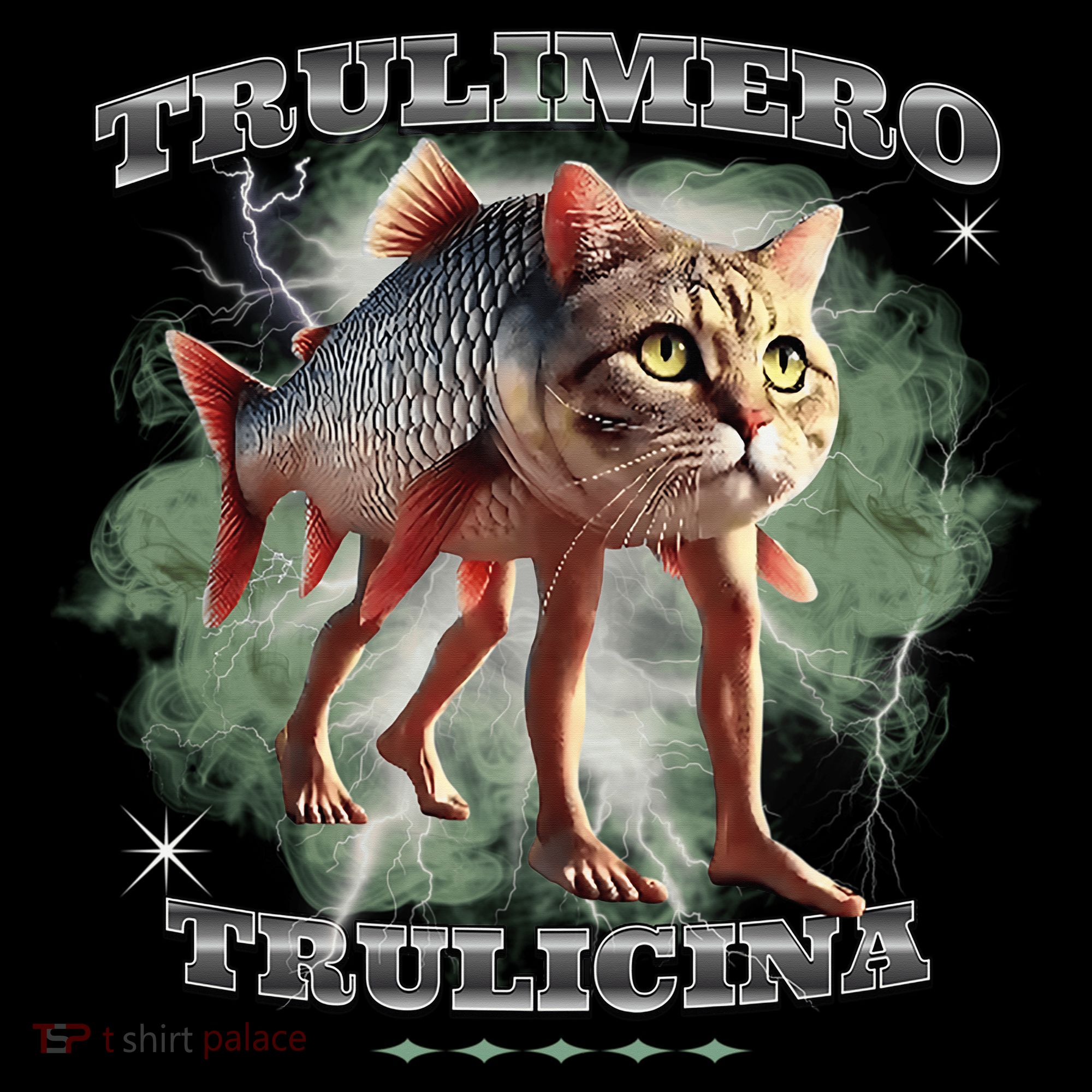 Trulimero Truli Italian Brainrot Meme Cats Head On A Fish Women's Hoodie