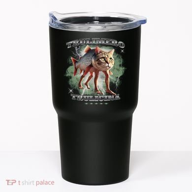 Trulimero Truli Italian Brainrot Meme Cats Head On A Fish Tumbler