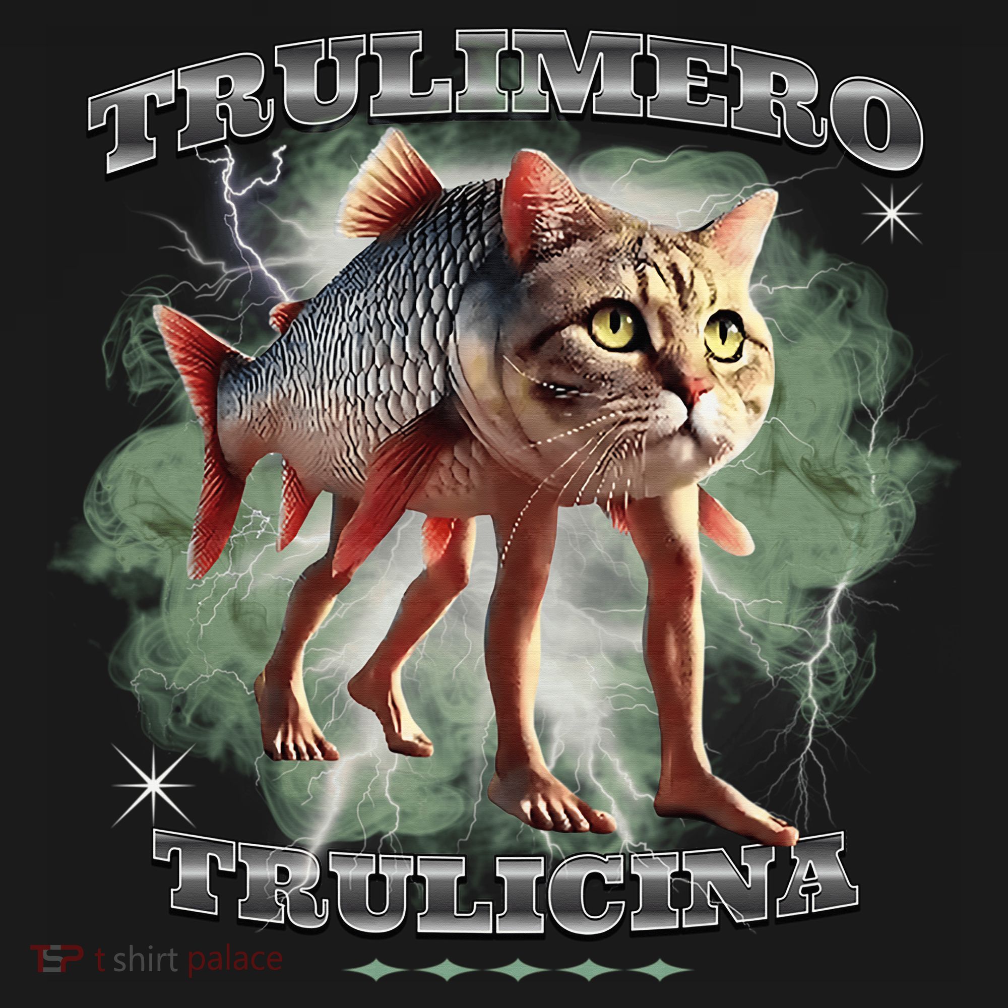 Trulimero Truli Italian Brainrot Meme Cats Head On A Fish Women's Tank Top
