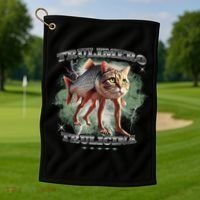 Trulimero Truli Italian Brainrot Meme Cats Head On A Fish Golf Towel thumb 1