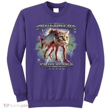 Trulimero Truli Italian Brainrot Meme Cats Head On A Fish Sweatshirt