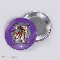 Trulimero Truli Italian Brainrot Meme Cats Head On A Fish Button thumb 0