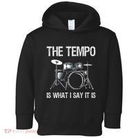 The Tempo Is What I Say It Is Gift Funny Drummer Toddler Hoodie thumb 0