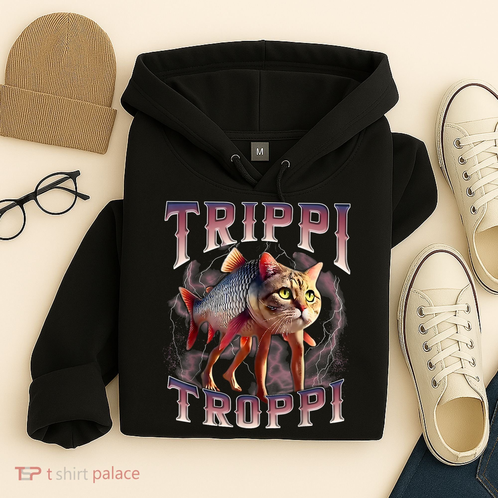  Trippi Troppi - Italian Brainrot Meme Cat Hoodie